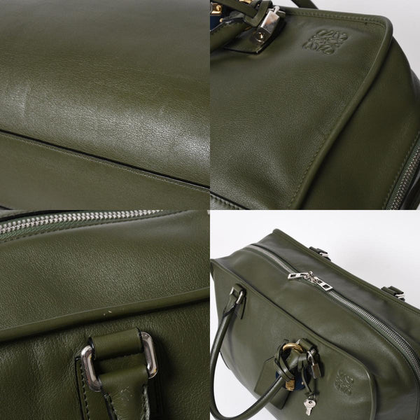 新品同様品 LOEWE ロエベ アマゾナ 44 アナグラム Amazona 44 Anagram ハンドバッグ カーキ 061506 中古 4a008224