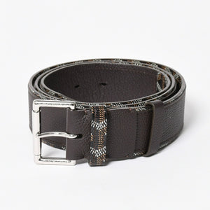 新品同様品 GOYARD ゴヤール ベルト トリトン・ベルト TRITON100CL05TY01P ブラック ブラウン シルバー金具 100cm 中古 4a007971
