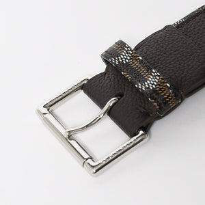 新品同様品 GOYARD ゴヤール ベルト トリトン・ベルト TRITON100CL05TY01P ブラック ブラウン シルバー金具 100cm 中古 4a007971