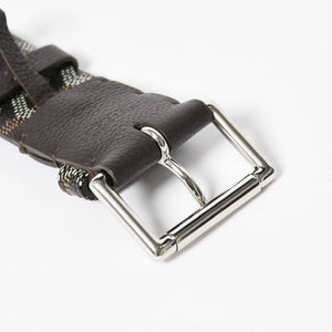 新品同様品 GOYARD ゴヤール ベルト トリトン・ベルト TRITON100CL05TY01P ブラック ブラウン シルバー金具 100cm 中古 4a007971