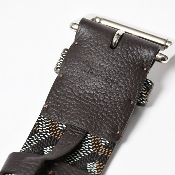 新品同様品 GOYARD ゴヤール ベルト トリトン・ベルト TRITON100CL05TY01P ブラック ブラウン シルバー金具 100cm 中古 4a007971