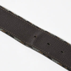 新品同様品 GOYARD ゴヤール ベルト トリトン・ベルト TRITON100CL05TY01P ブラック ブラウン シルバー金具 100cm 中古 4a007971