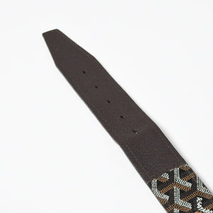 新品同様品 GOYARD ゴヤール ベルト トリトン・ベルト TRITON100CL05TY01P ブラック ブラウン シルバー金具 100cm 中古 4a007971