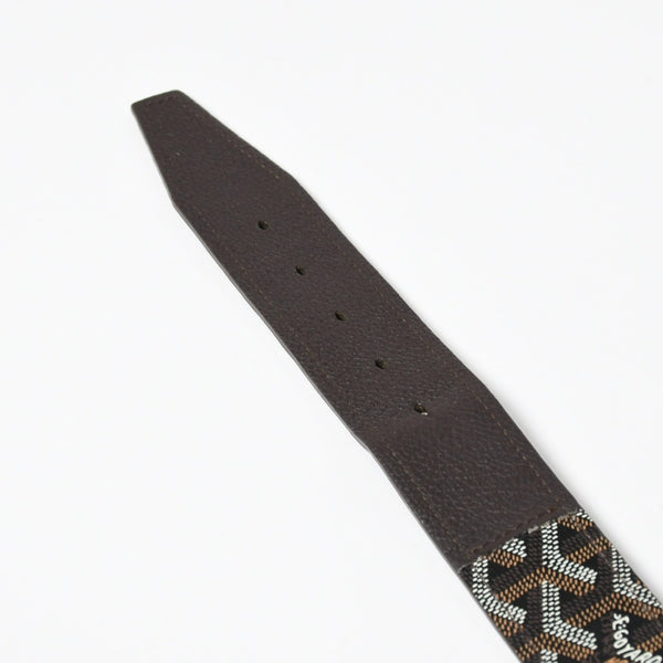 新品同様品 GOYARD ゴヤール ベルト トリトン・ベルト TRITON100CL05TY01P ブラック ブラウン シルバー金具 100cm 中古 4a007971