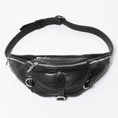極美品 CHROME HEARTS クロムハーツ #1 SNAT PACK スナットパック ガンスリンガーベルトウエストバッグ ブラック シルバー金具 中古 4a007951