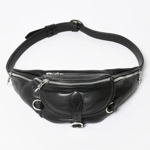 極美品 CHROME HEARTS クロムハーツ #1 SNAT PACK スナットパック ガンスリンガーベルトウエストバッグ ブラック シルバー金具 中古 4a007951