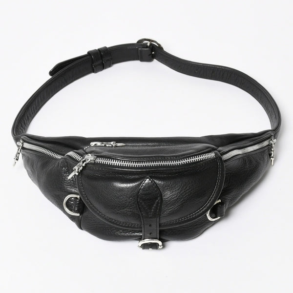 極美品 CHROME HEARTS クロムハーツ #1 SNAT PACK スナットパック ガンスリンガーベルトウエストバッグ ブラック シルバー金具 中古 4a007951