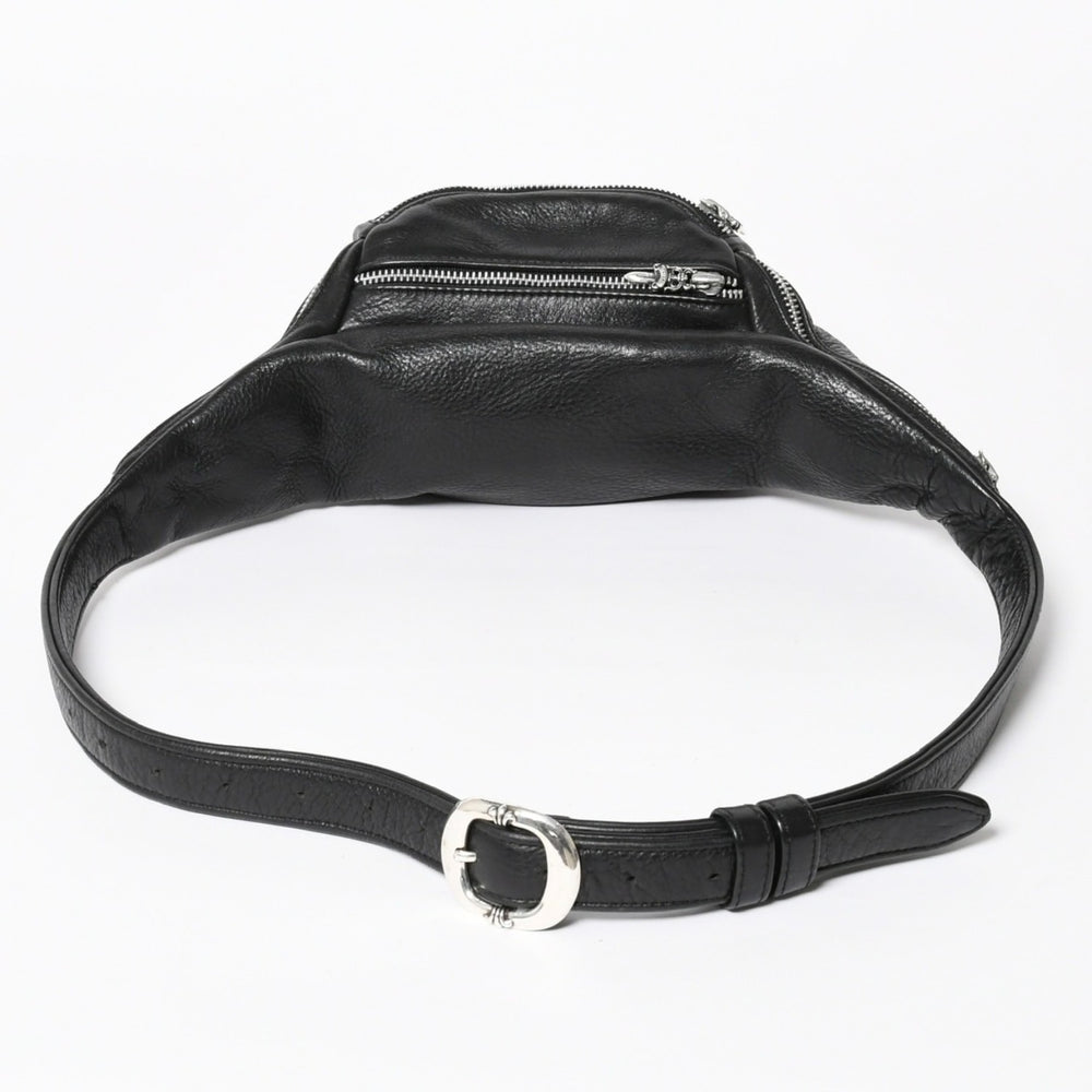 極美品 CHROME HEARTS クロムハーツ #1 SNAT PACK スナットパック ガンスリンガーベルトウエストバッグ ブラック シルバー金具 中古 4a007951