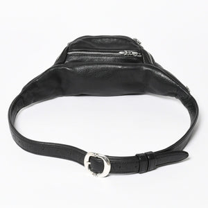 極美品 CHROME HEARTS クロムハーツ #1 SNAT PACK スナットパック ガンスリンガーベルトウエストバッグ ブラック シルバー金具 中古 4a007951