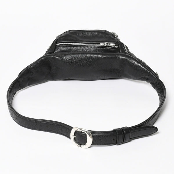 極美品 CHROME HEARTS クロムハーツ #1 SNAT PACK スナットパック ガンスリンガーベルトウエストバッグ ブラック シルバー金具 中古 4a007951