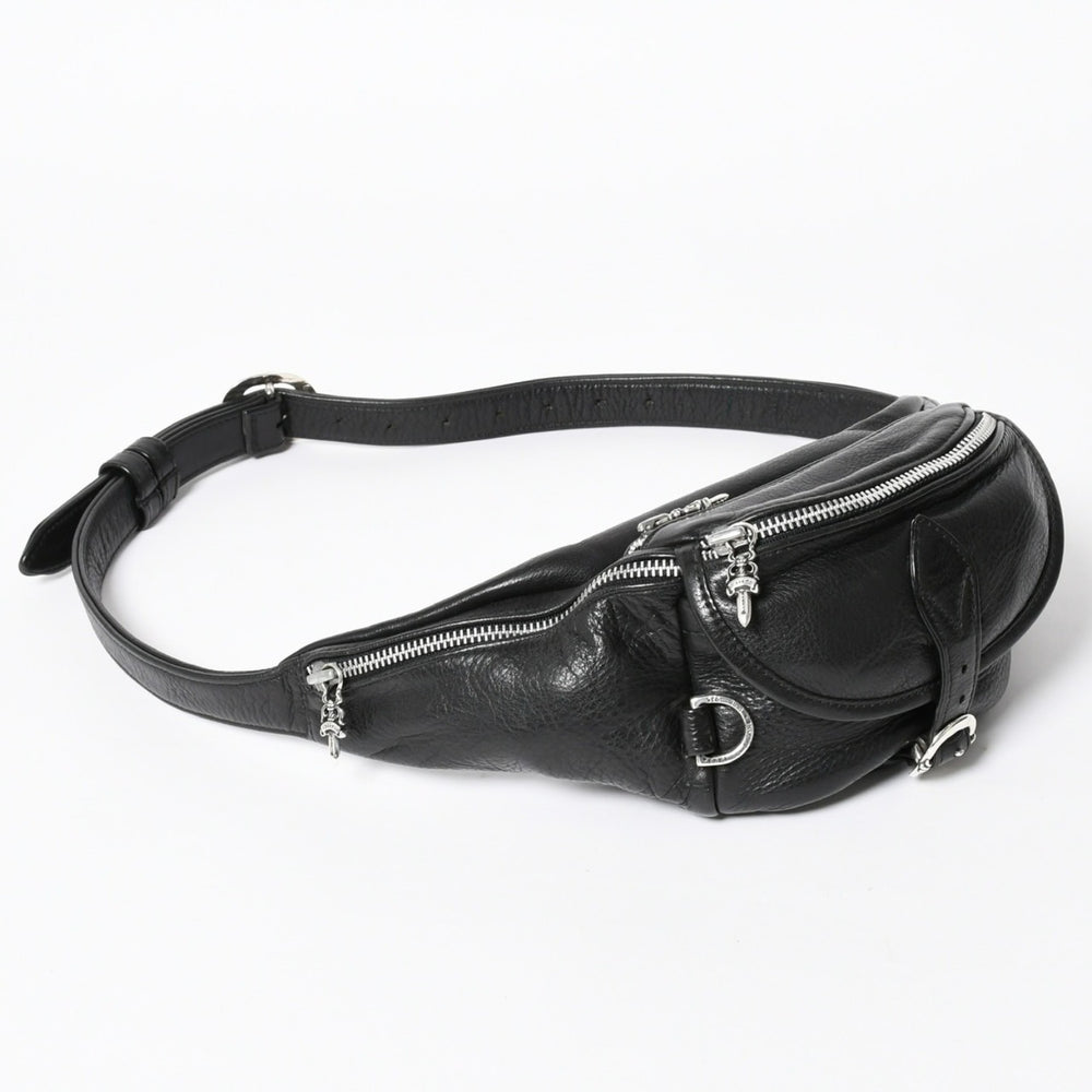 極美品 CHROME HEARTS クロムハーツ #1 SNAT PACK スナットパック ガンスリンガーベルトウエストバッグ ブラック シルバー金具 中古 4a007951