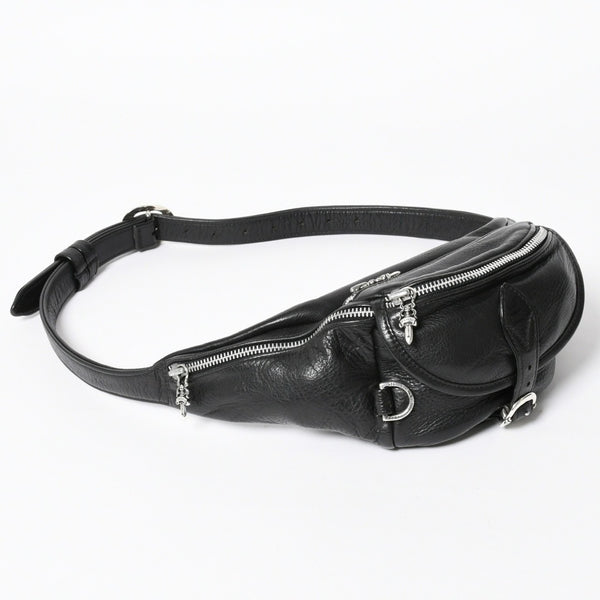 極美品 CHROME HEARTS クロムハーツ #1 SNAT PACK スナットパック ガンスリンガーベルトウエストバッグ ブラック シルバー金具 中古 4a007951