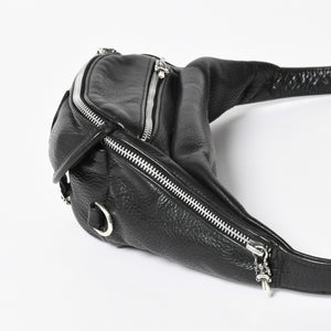 極美品 CHROME HEARTS クロムハーツ #1 SNAT PACK スナットパック ガンスリンガーベルトウエストバッグ ブラック シルバー金具 中古 4a007951