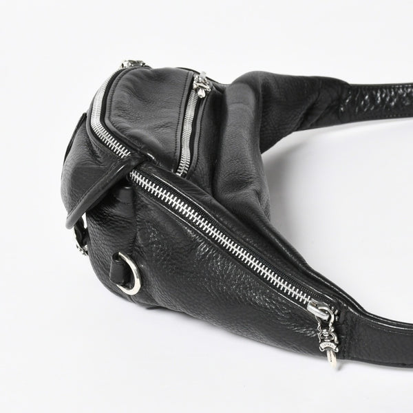 極美品 CHROME HEARTS クロムハーツ #1 SNAT PACK スナットパック ガンスリンガーベルトウエストバッグ ブラック シルバー金具 中古 4a007951