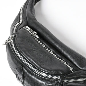 極美品 CHROME HEARTS クロムハーツ #1 SNAT PACK スナットパック ガンスリンガーベルトウエストバッグ ブラック シルバー金具 中古 4a007951