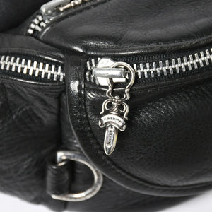 極美品 CHROME HEARTS クロムハーツ #1 SNAT PACK スナットパック ガンスリンガーベルトウエストバッグ ブラック シルバー金具 中古 4a007951