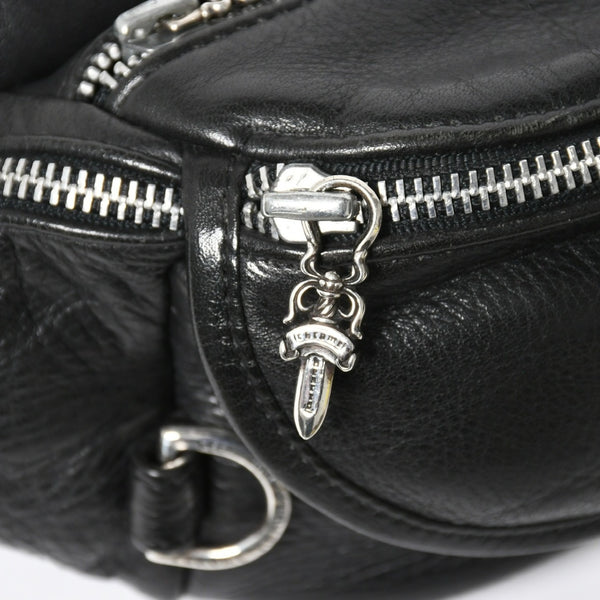 極美品 CHROME HEARTS クロムハーツ #1 SNAT PACK スナットパック ガンスリンガーベルトウエストバッグ ブラック シルバー金具 中古 4a007951