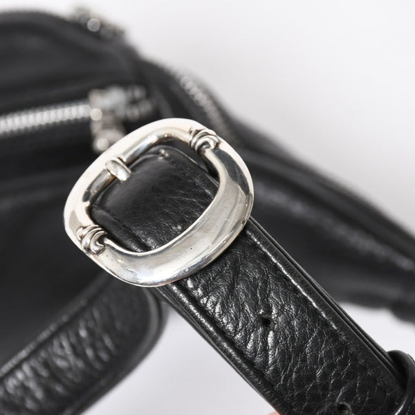 極美品 CHROME HEARTS クロムハーツ #1 SNAT PACK スナットパック ガンスリンガーベルトウエストバッグ ブラック シルバー金具 中古 4a007951