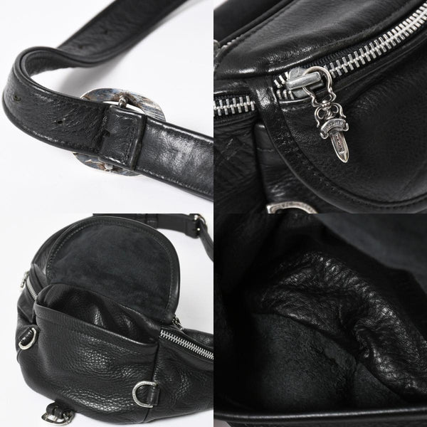 極美品 CHROME HEARTS クロムハーツ #1 SNAT PACK スナットパック ガンスリンガーベルトウエストバッグ ブラック シルバー金具 中古 4a007951
