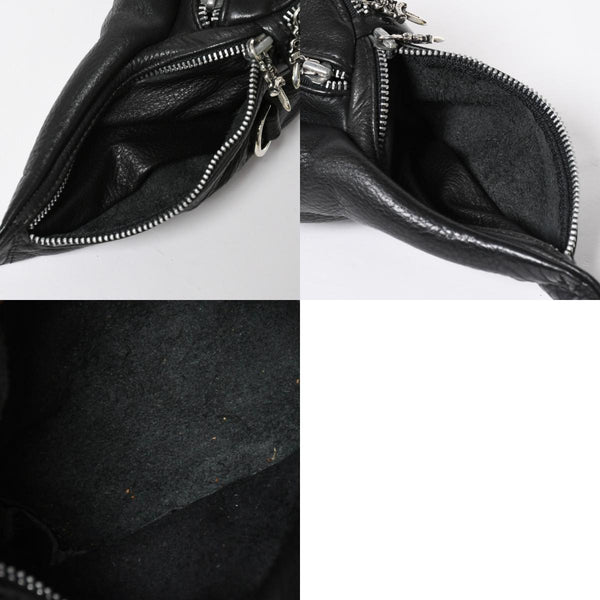 極美品 CHROME HEARTS クロムハーツ #1 SNAT PACK スナットパック ガンスリンガーベルトウエストバッグ ブラック シルバー金具 中古 4a007951