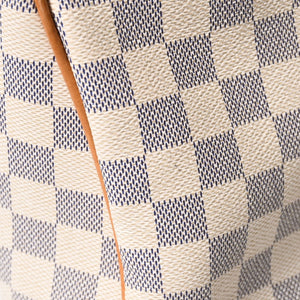 極美品 LOUIS VUITTON ルイヴィトン フィジェリGM トートバッグ ダミエアズール N41175 ホワイト ブラウン ゴールド金具 中古 4a007882