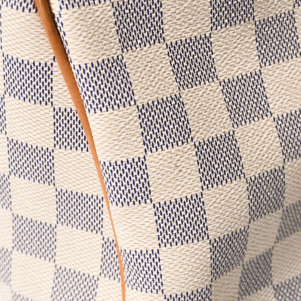 極美品 LOUIS VUITTON ルイヴィトン フィジェリGM トートバッグ ダミエアズール N41175 ホワイト ブラウン ゴールド金具 中古 4a007882