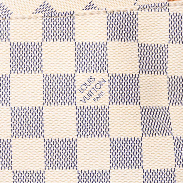 極美品 LOUIS VUITTON ルイヴィトン フィジェリGM トートバッグ ダミエアズール N41175 ホワイト ブラウン ゴールド金具 中古 4a007882