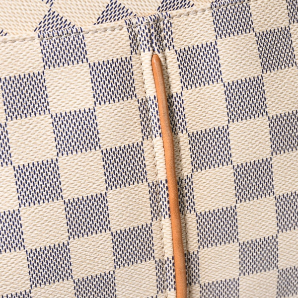 極美品 LOUIS VUITTON ルイヴィトン フィジェリGM トートバッグ ダミエアズール N41175 ホワイト ブラウン ゴールド金具 中古 4a007882