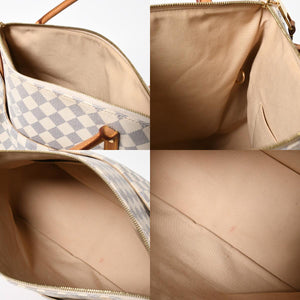 極美品 LOUIS VUITTON ルイヴィトン フィジェリGM トートバッグ ダミエアズール N41175 ホワイト ブラウン ゴールド金具 中古 4a007882