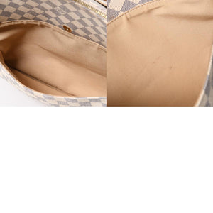 極美品 LOUIS VUITTON ルイヴィトン フィジェリGM トートバッグ ダミエアズール N41175 ホワイト ブラウン ゴールド金具 中古 4a007882