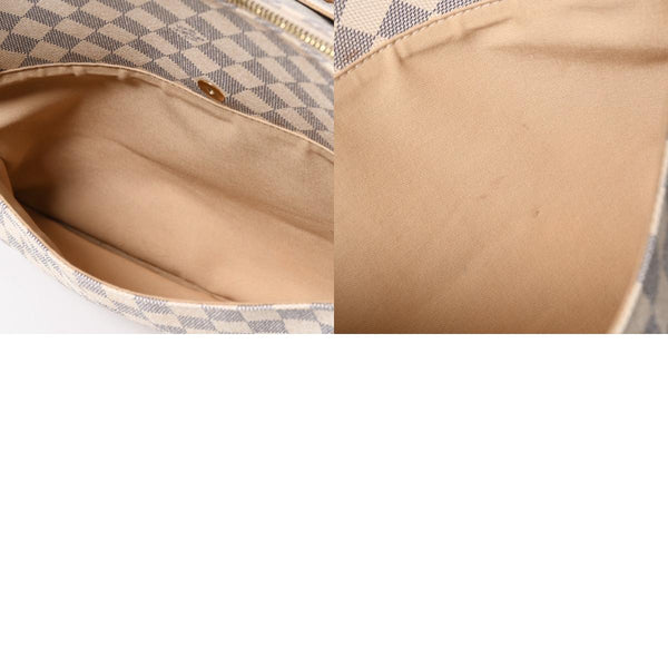 極美品 LOUIS VUITTON ルイヴィトン フィジェリGM トートバッグ ダミエアズール N41175 ホワイト ブラウン ゴールド金具 中古 4a007882