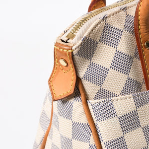 極美品 LOUIS VUITTON ルイヴィトン フィジェリGM トートバッグ ダミエアズール N41175 ホワイト ブラウン ゴールド金具 中古 4a007882