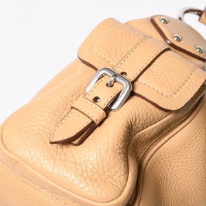 PRADA プラダ ハンドバック ベージュ カーキ レザー カーフレザー シルバー金具 BR3353 美品 中古 4a007861