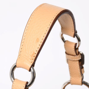 PRADA プラダ ハンドバック ベージュ カーキ レザー カーフレザー シルバー金具 BR3353 美品 中古 4a007861