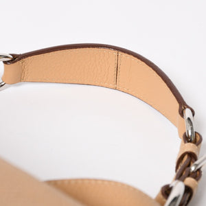 PRADA プラダ ハンドバック ベージュ カーキ レザー カーフレザー シルバー金具 BR3353 美品 中古 4a007861