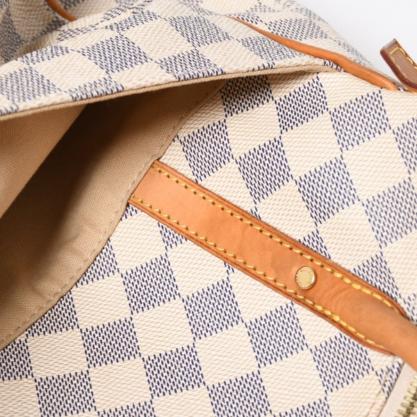 極美品 LOUIS VUITTON ルイヴィトン フィジェリGM トートバッグ ダミエアズール N41175 ホワイト ブラウン ゴールド金具 中古 4a007882