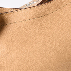 PRADA プラダ ハンドバック ベージュ カーキ レザー カーフレザー シルバー金具 BR3353 美品 中古 4a007861