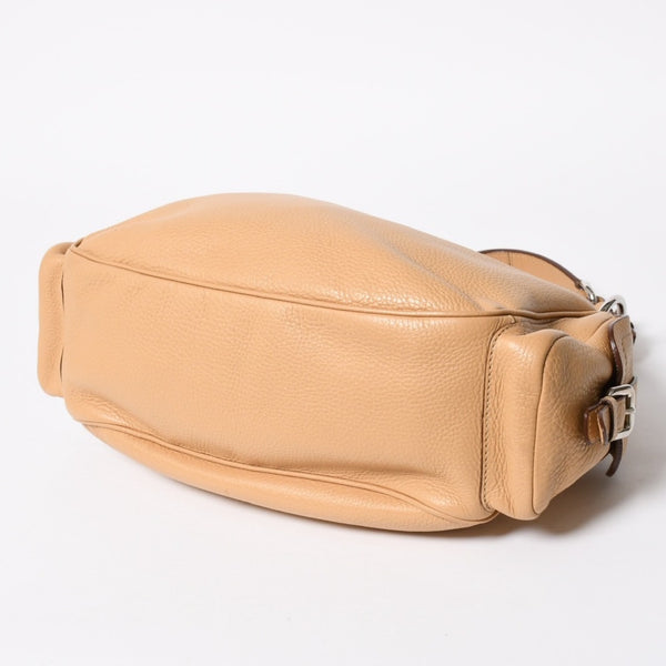 PRADA プラダ ハンドバック ベージュ カーキ レザー カーフレザー シルバー金具 BR3353 美品 中古 4a007861