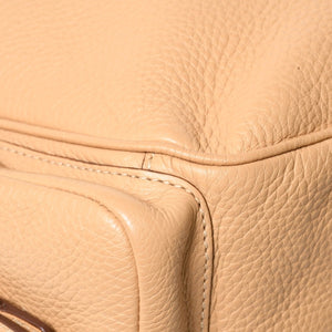 PRADA プラダ ハンドバック ベージュ カーキ レザー カーフレザー シルバー金具 BR3353 美品 中古 4a007861