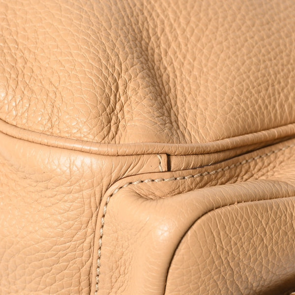 PRADA プラダ ハンドバック ベージュ カーキ レザー カーフレザー シルバー金具 BR3353 美品 中古 4a007861