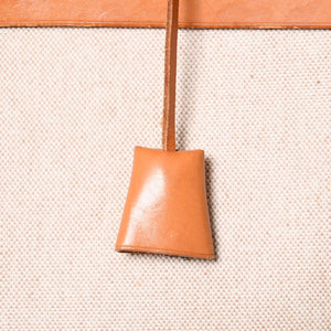 HERMES エルメス エールバッグMM ◻︎B刻印 トワルアッシュ ボックスカーフ ブラウン ベージュ シルバー金具 美品 中古 4a007884