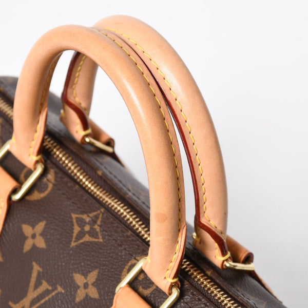 LOUIS VUITTON ルイヴィトン スピーディ25 ハンドバック M41528 モノグラム PVC ヌメ革 レザー ブラウン ゴールド金具 美品 中古 4a008268