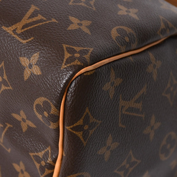 LOUIS VUITTON ルイヴィトン スピーディ25 ハンドバック M41528 モノグラム PVC ヌメ革 レザー ブラウン ゴールド金具 美品 中古 4a008268