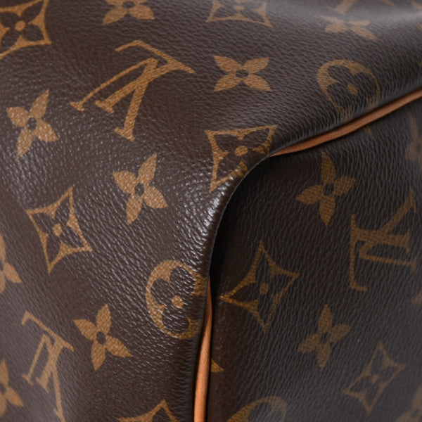 LOUIS VUITTON ルイヴィトン スピーディ25 ハンドバック M41528 モノグラム PVC ヌメ革 レザー ブラウン ゴールド金具 美品 中古 4a008268
