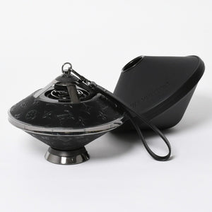 極美品 LOUIS VUITTON ルイヴィトン ホライゾン ライトアップ スピーカー QAC000 トゥピ ブラック メタルブラック金具 モノグラムフラワー 中古 4a008189