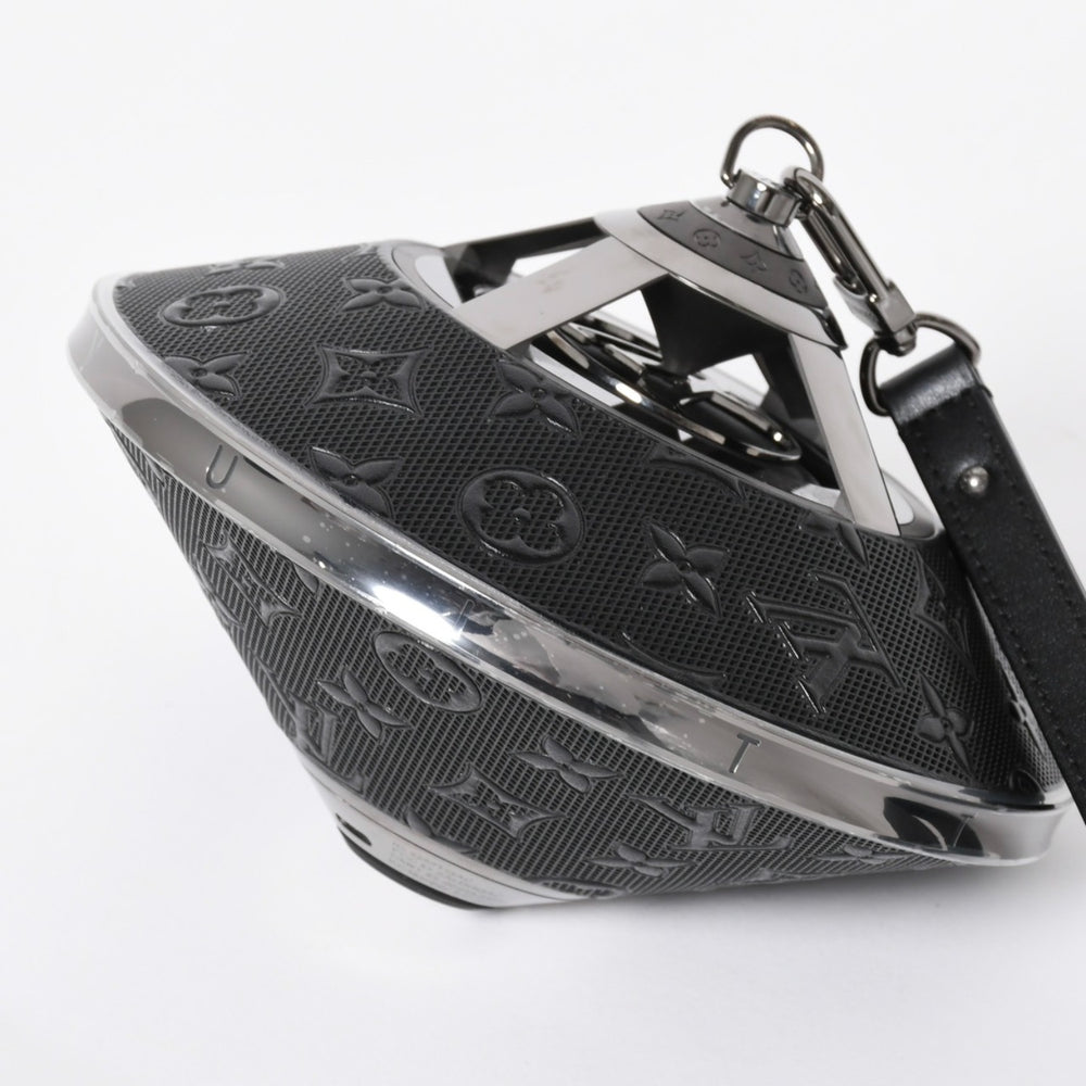 極美品 LOUIS VUITTON ルイヴィトン ホライゾン ライトアップ スピーカー QAC000 トゥピ ブラック メタルブラック金具 モノグラムフラワー 中古 4a008189