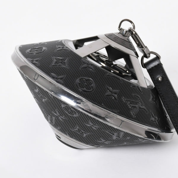 極美品 LOUIS VUITTON ルイヴィトン ホライゾン ライトアップ スピーカー QAC000 トゥピ ブラック メタルブラック金具 モノグラムフラワー 中古 4a008189