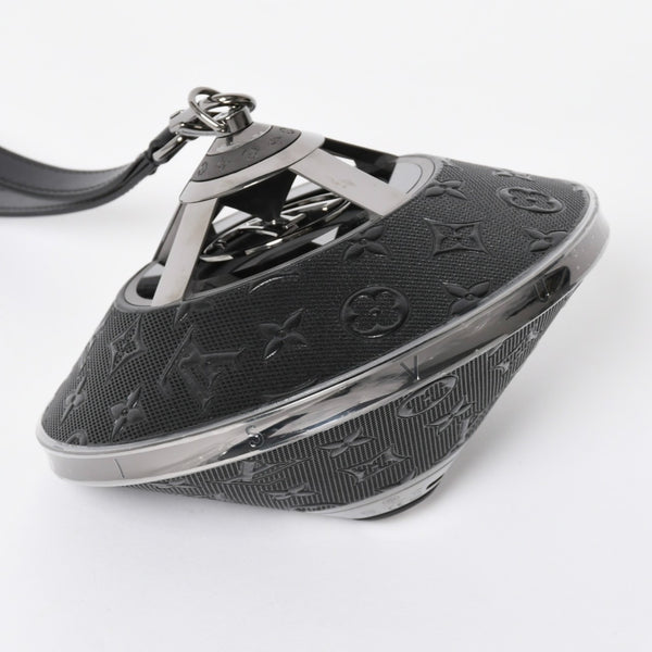 極美品 LOUIS VUITTON ルイヴィトン ホライゾン ライトアップ スピーカー QAC000 トゥピ ブラック メタルブラック金具 モノグラムフラワー 中古 4a008189