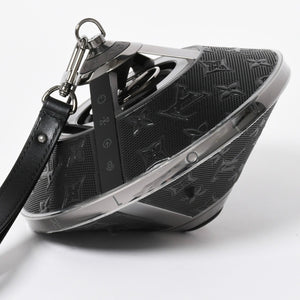 極美品 LOUIS VUITTON ルイヴィトン ホライゾン ライトアップ スピーカー QAC000 トゥピ ブラック メタルブラック金具 モノグラムフラワー 中古 4a008189