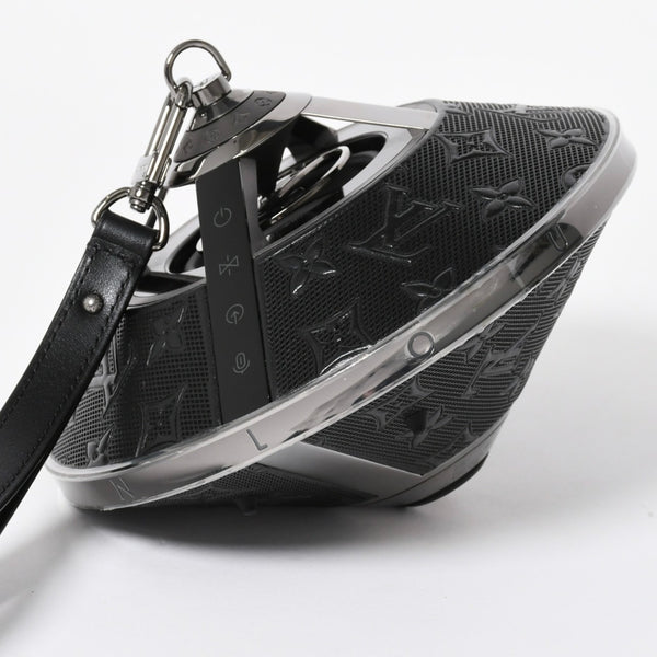 極美品 LOUIS VUITTON ルイヴィトン ホライゾン ライトアップ スピーカー QAC000 トゥピ ブラック メタルブラック金具 モノグラムフラワー 中古 4a008189